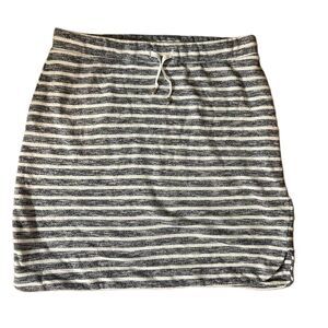 Akini  Striped Drawstring Waist Gray Mini Skirt Size Medium